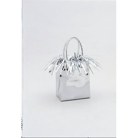 Gift Bag Shaped Balloon Weight, Silver, 1ct