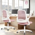 thumbnail image 6 of NEO CHAIR Office Desk Gaming Ergonomic Computer Chair with Lumbar Back Support Adjustable Height Swivel Rolling Wheels Flip-up Arms Mesh Chair for Home Vanity (Pink), 6 of 9