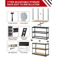 thumbnail image 5 of Heavy Duty Garage Shelving Units,3-Tier Adjustable Storage Shelves,36X24X36in,Loads 1320 LBS,Adjustable Garage Storage Shelving, Metal Storage Utility Racks Shelf Unit, 5 of 9