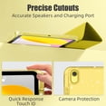 thumbnail image 6 of Getino Compatible with iPad (A16) 11th Generation 11 Inch (2025), iPad 10th Generation 10.9 Inch (2022) with Pencil Holder, Glittering Sparkly Slim Protective Case with Clear Back, Yellow, 6 of 9