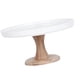 thumbnail image 1 of Soporte de cerámica para tartas, base de madera decorativa, bandeja para servir tartas. M, 1 of 9