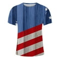 thumbnail image 4 of cllios 4th of July Shirts Men Patriotic American Flag Print Tees Fashionable Crew Neck Top Breathable Short Sleeve T Shirt, 4 of 5