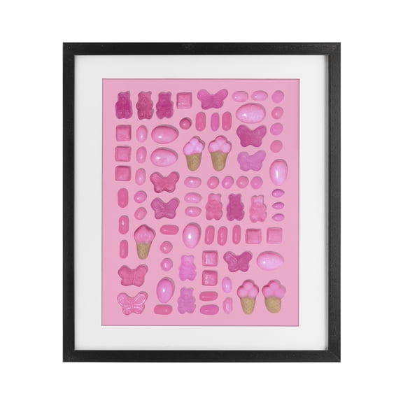 Stupell Industries Contemporary Pink Toned Candies Black Framed Print Under Glass, 13 x 16, by LISH Creative