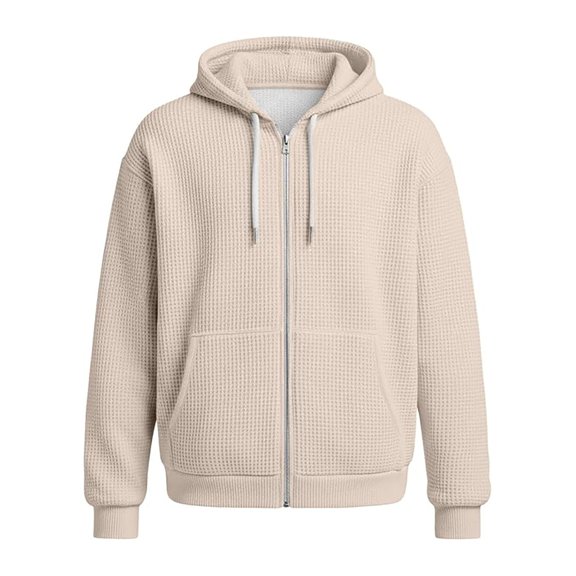 Toddler Boys' Graphic Pullover Hoodie Long Sleeved Solid Color Autumn Outerwear Fall Winter Clothes ,Size 120-6Y , Beige