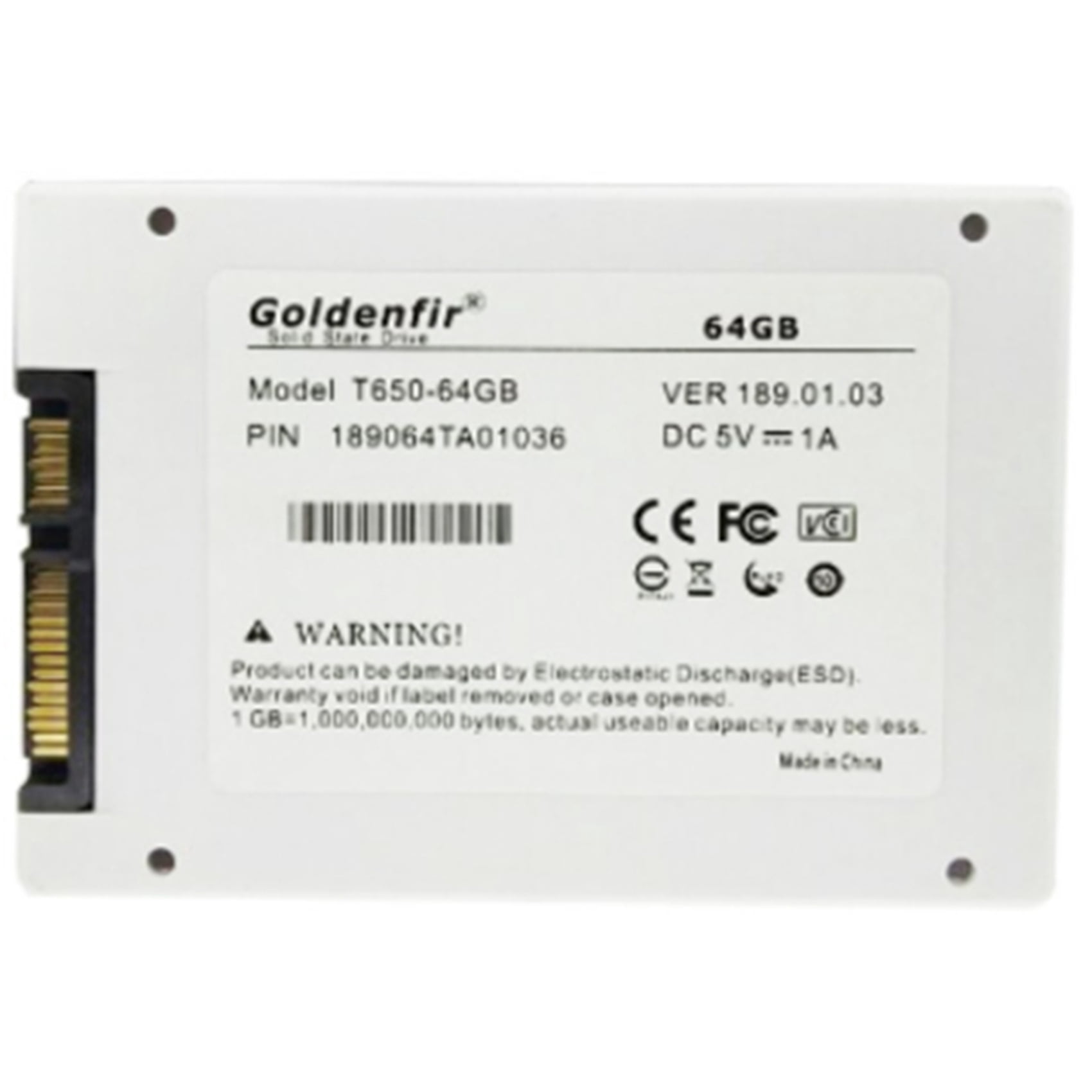 4X Goldenfir SSD 64GB SSD 2.5 Hard Drive Disk Disc Solid State Disks 2.5Inch Internal SSD,4 x 2.5inch Hard Drive Disk Disc,White