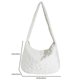 thumbnail image 4 of Bolso de mano de plumón para mujer Bolso de compras holgado informal de gran capacidad (blanco), 4 of 9