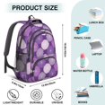 thumbnail image 5 of Geometric Flower and Dahlia Purple Backpack for School, Cute School Bag with Adjustable Shoulder Straps and Padded Back, 16.9"x12.6"x5.9", 5 of 5