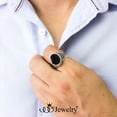 thumbnail image 3 of ‎555Jewelry Stainless Steel Signet Rings for Men, Scales Signet Ring for Men, Antique Style Ring for ‎Men, Retro Vintage Ethnic Celtic Seal Oval Black Onyx Ring for Men, Silver, Size 12, 3 of 4