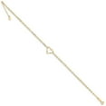 thumbnail image 3 of Auriga Fine Jewelry 14K Yellow Gold Double Strand Heart Anklet 9" for Women, 3 of 8