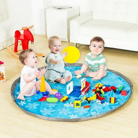 60 inch Thicker Drawstring Toy Storage Bag,Toy Organizer Bag Round Picnic Mat Bag Kids Floor Activity Mat,Multi Purpose Play Bag,Quick Pouch for Storing Small and Medium Size Toys