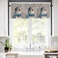 thumbnail image 5 of Christmas Snowman Valances for Windows Snowflake Grey Cotton and Linen Rod Pocket Curtain Valance Window Treatment Short Curtains for Kitchen Living Room, 42"x12", 5 of 5