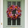 thumbnail image 4 of HomeKingdee Fall Artificial Wreaths for Front Door with Orange and Rose Pink Flowers, Berries & Leaves – Autumn Wreath for Porch, Thanksgiving,Harvest & Christmas Decor, 4 of 9
