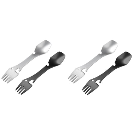 FOMIYES Multifunctional Spork Assorted Color Stainless Steel Utensil 4Pcs 7In
