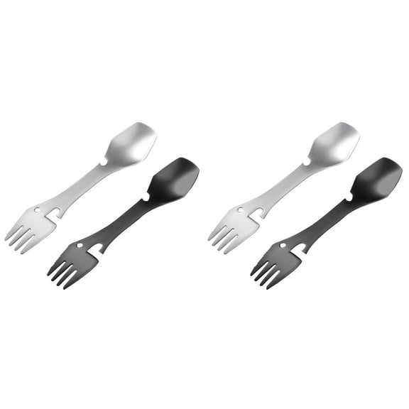 FOMIYES Multifunctional Spork Assorted Color Stainless Steel Utensil 4Pcs 7In