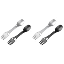 FOMIYES Multifunctional Spork Assorted Color Stainless Steel Utensil 4Pcs 7In