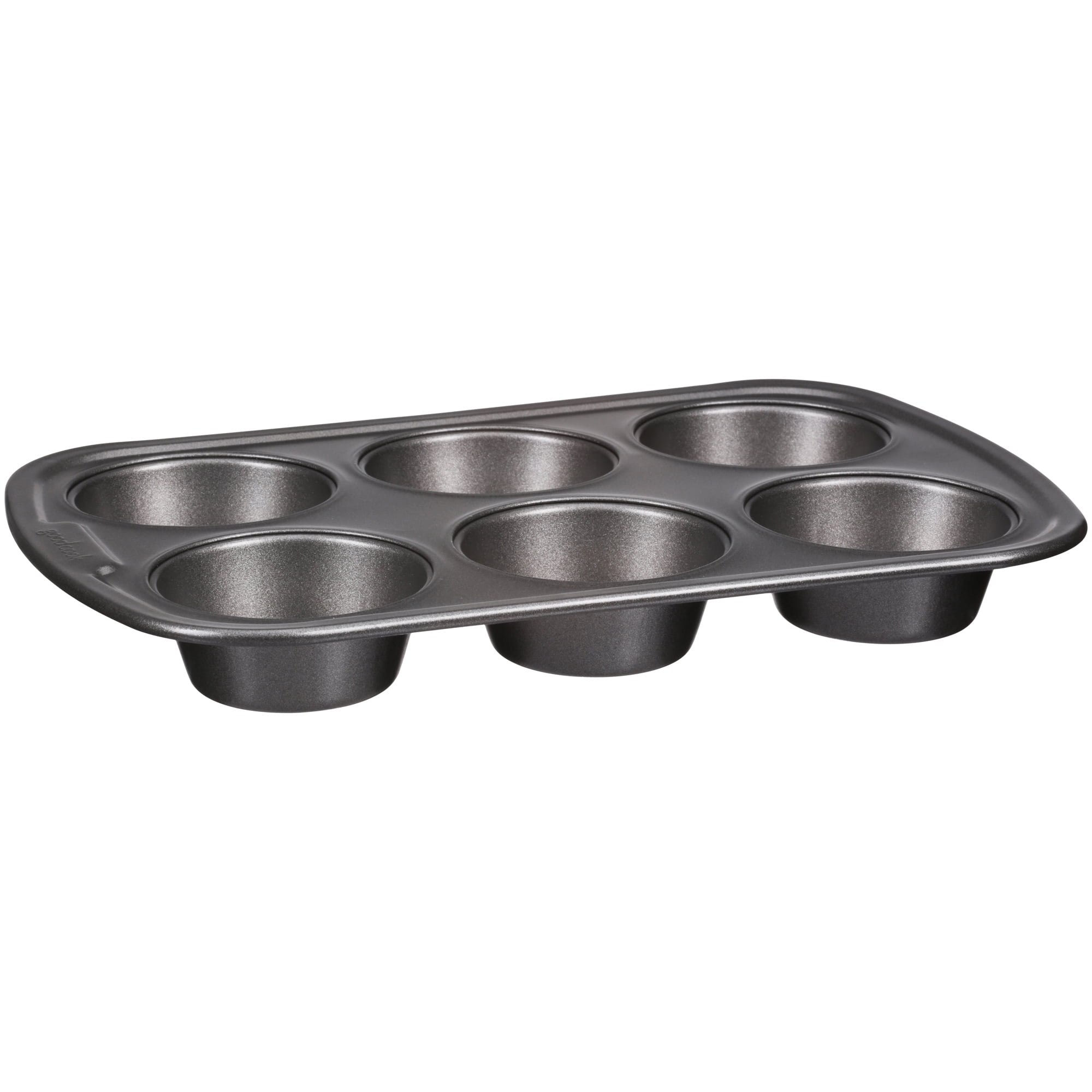 Wokic 6-Cup Muffin Pan - Professional Nonstick Cupcake Baking Tray, Ultra Thick & Dishwasher Safe (Light Gray)