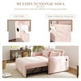 thumbnail image 4 of AENKYO Pull Out Sleeper Loveseat Sofa Bed 3-in-1 w/ USB Ports - Convertible Design for Small Spaces, Pink, 4 of 7