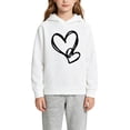 thumbnail image 4 of Girls Boys Fleece Sweatsuit Pullover Hooded Sweatshirt & Jogger Sweatpants Cute Heart Graphic Outfits Lightweight Tracksuit, 4 of 5