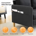 thumbnail image 6 of Ktaxon Loveseat Sofa with Side Bags 47" 2-Seat Small Couch with Wood Legs for Living Room Bed Room Black, 6 of 9