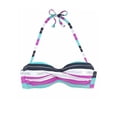 thumbnail image 5 of LASCANA Women's Striped Bandeau Bikini Swimsuit Top Bra Sizing Glitter Detail, 5 of 6