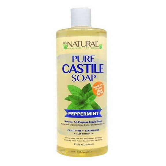 Dr. Natural Pure-castile Liquid Soap, Peppermint, 32 oz
