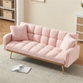 thumbnail image 4 of Bianlte Sponge Convertible Sofa Couch Futon Frame, Pink, 4 of 7