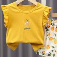 thumbnail image 6 of Kids Girl Clothes Baby Girl Cute Floral Outfit Flutter Sleeve Tank Top & Floral Print Pants Summer Clothing Set, 6 of 6