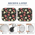 thumbnail image 6 of Windshield Sun Shade, Vintage roses anchors rope black Foldable Car Sun Shade Windshield for Front, 2 Pieces, 6 of 7