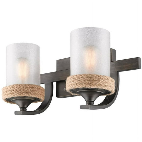 Beaumont Lane 2 Light Sandblasted Vanity Light in Gunmetal Bronze