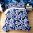 thumbnail image 2 of Manfei Rustic Airplane Camo Quilt Full, Mid Century Vehicle Full Bedspread Sets, Navy Blue, 3pcs, 1 Coverlet and 2 Pillowcases, 2 of 7