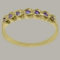 thumbnail image 3 of LBG British Made 14k Yellow Gold Natural Amethyst Womens Promise Ring - 33 size options - Size 6, 3 of 9