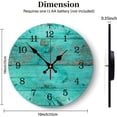 thumbnail image 2 of Weathered Blue Wooden Shabby Wood Teal Turquoise Green Painted Vintage Wall Clock Decorative for Living Room Decor Kitchen Bathroom Bedroom Office Silent Outdoor Waterproof Patio Wooden Analog Clock, 2 of 6