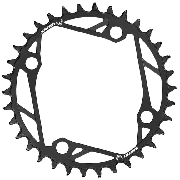 SRAM Eagle T-Type E-MTB Chainring, Teeth: 34, Speed: 12, BCD: 104, Bolts: 4, Steel, Black