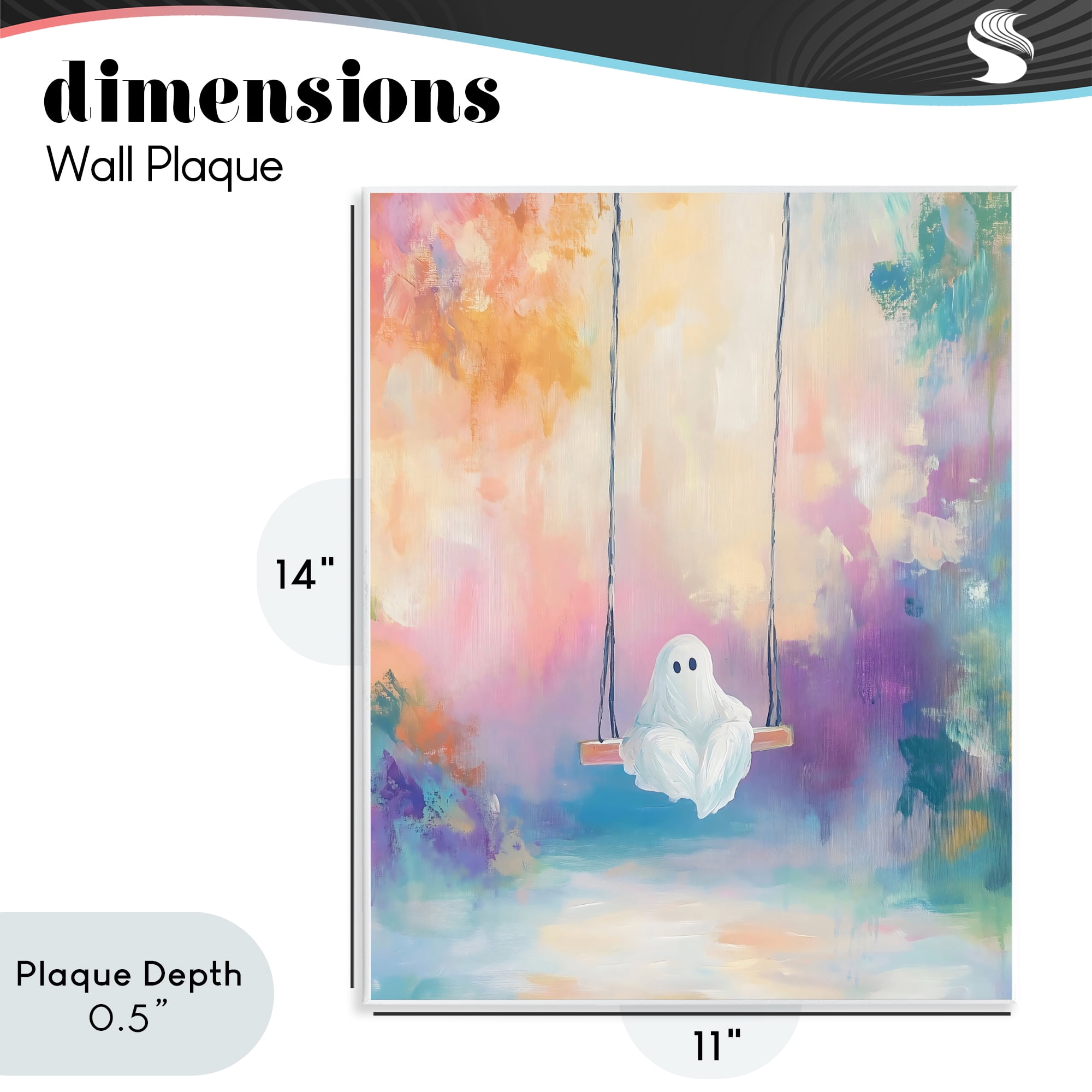 Stupell Industries Watercolor Ghost on Swing Wall Plaque Art, design by The Prints Vibe