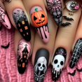 thumbnail image 1 of Presiona Uñas AROVFAM Spider Web Skeleton Skull para Halloween, 1 of 8