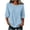 Light Blue, variant on Drses Women 3/4 Sleeve Cotton Linen Blouse, Round Neck Loose Flowy Casual Tunic Shirts Summer Beach Vacation Tops 2026