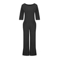 thumbnail image 4 of Yuyuzo Ensembles pour Femmes en Coton et Lin 2 Pcs Tenues Col Ras du Cou Manches Courtes Chandail à Enfiler avec Pantalon Long Ensembles de Détente d'Été, 4 of 6