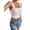 White, variant on Women'S Spaghetti Strap Eyelet Embroidery Summer Sleeveless Crop Tank Cute Top White M