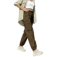 thumbnail image 2 of Women's Cargo Jogger Pants Elastic Waist Casual Tactical Tapered Utility Pants with Pockets, 2 of 6