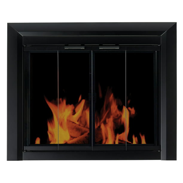 Pleasant Hearth Clairmont Fireplace, How To Remove Glass Doors From Fireplace Screen