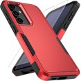 thumbnail image 1 of KOMI for Samsung Galaxy S25 Ultra Case with HD Screen Protector, 10 FT Military Grade Drop Protection, Anti-Slip Phone Case, Red, 1 of 5