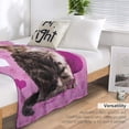 thumbnail image 4 of Cat Blanket Cute Pink Cat for You Print Throw Blankets for Couch Sofa Bed Lightweight Soft Cozy Fleece Plush Warm Flannel Bedding Blanket Cat Lover Gifts for Baby Boys Girls Kids Women 50"x60", 4 of 6