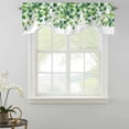 thumbnail image 2 of Tie Up Valance Curtain for Kitchen, Green Leaf Vine Rod Pocket Short Curtains Adjustable Tie-Up Shade Valances, Country Leave Window Treatment for Bathroom Living Room Bedroom, 2 of 9