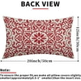thumbnail image 4 of Red Ethnic Boho Pillow Covers 12 X 20 Inch Bohemian Carpet Style Vintage Flower Print Decorative Throw Pillows Outdoor Linen Lumbar Cushion Case Farmhouse Decor for Home Sofa Bed Set of 2, 4 of 6