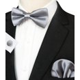 thumbnail image 2 of SURJDE Mens Solid Color Pre-tied Bow Tie and Pocket Square Cufflink Set, 2 of 5