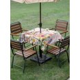 thumbnail image 3 of Outdoor Tablecloth with Umbrella Hole and Zipper, Pink Easter Square Table Cloth 60x60 Inch Waterproof Tablecloth, Spring Watercolor Tulip Flower Plant Plaid Picnic Table Cover for Patio Camping, 3 of 7