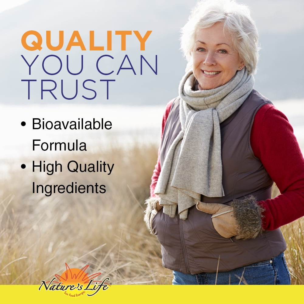 Nature's Life Strontium Plus Vitamins D3 & K2 | Bioavailable Formula May Help Support Healthy Bone Density & Joint Health | 60 Tablets