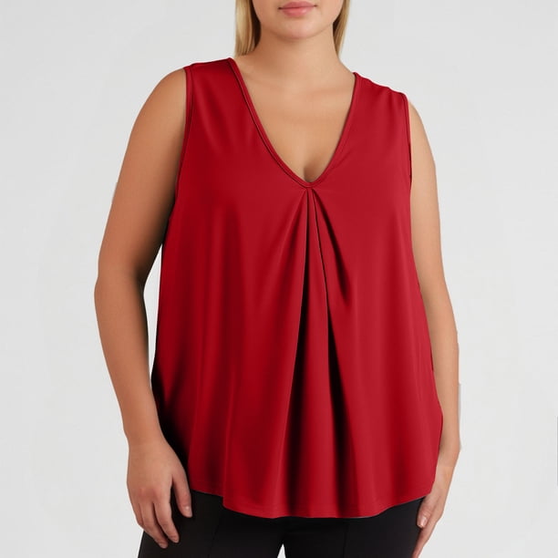 Body moldeador de verano para mujer, color liso, talla grande, cuello en V, sin mangas, top para mujer