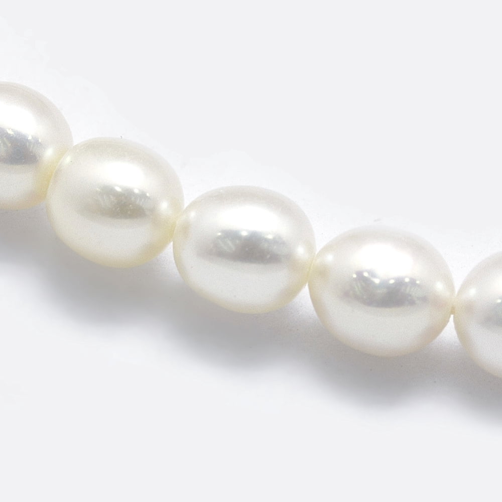 2strands Cultured Freshwater Pearl Beads Strands Oval Floral White 6.5~7x5.5~6mm Hole: 0.8mm about 44pcs/strand 14.17 inch(36cm)