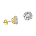 thumbnail image 4 of JewelStop 14k Solid Yellow Gold 4ct Cz Basket Setting Stud Earrings 8Mm, Push Backs, 4 of 6